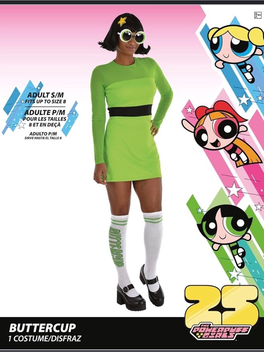 Official Buttercup PowerPuff Girls Adult Costume Size M 8 New With Tags